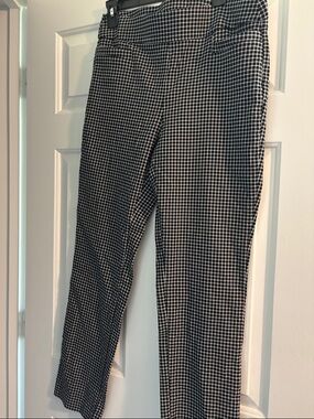 Black & White Windowpane Stretch Pants